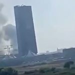 لحظه اصابت موشک ایران به ساختمان مرکزی موساد